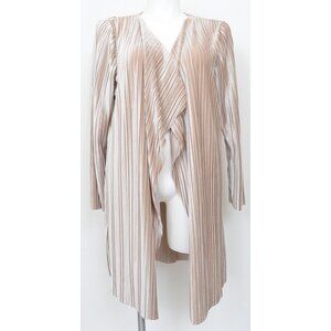 Chico's PLUS Size 3 16/18 Velour Velvet Long Open Front Tunic Cardigan Holiday